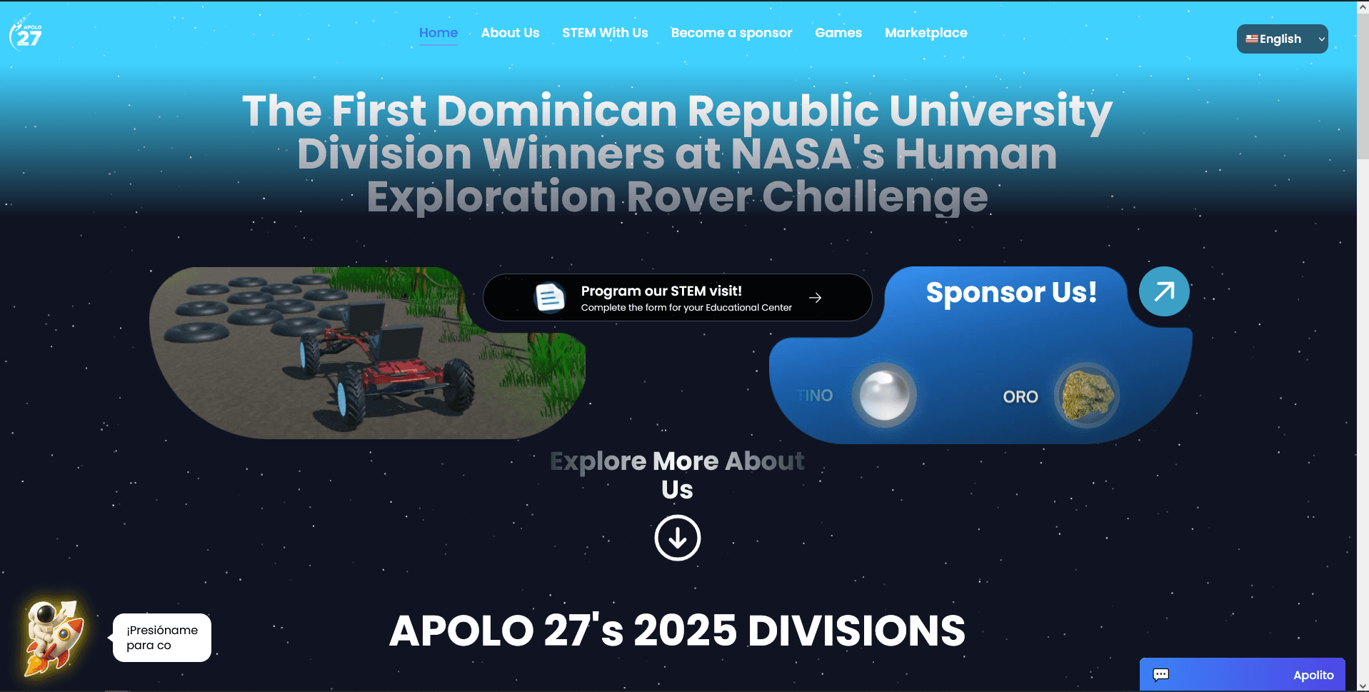 Sitio web de Apolo 27